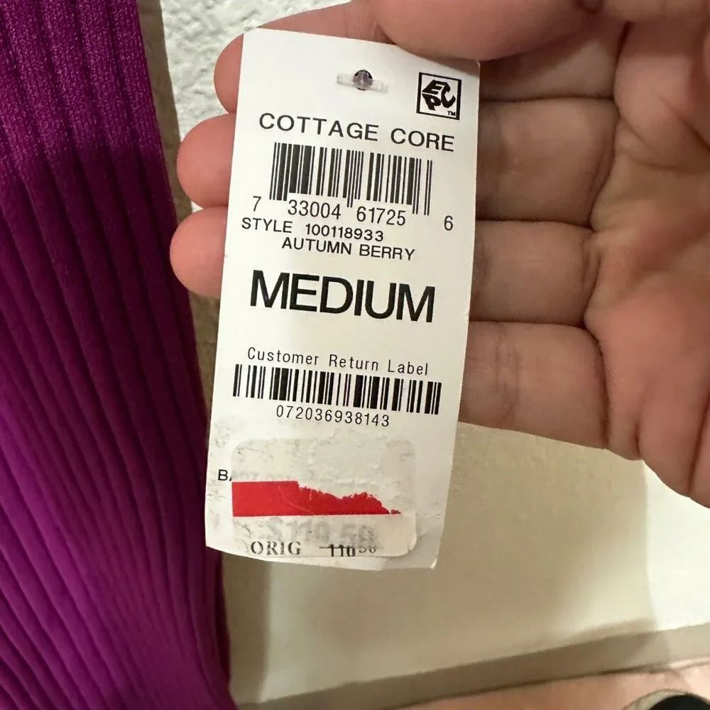 INC International Concepts Size Medium Autumn Berry Dolman Sleeve Ribbed Dress - Picture 4 of 12